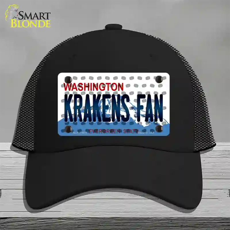 Krakens Fan Washington Overlay Novelty License Plate Hat Tag Mesh / Black