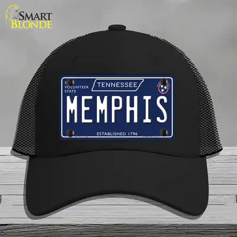 Memphis Tennessee Blue Novelty License Plate Hat Tag Mesh / Black