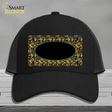 Green Camo Oval With Black Oval Center Novelty License Plate Hat Mesh / Black