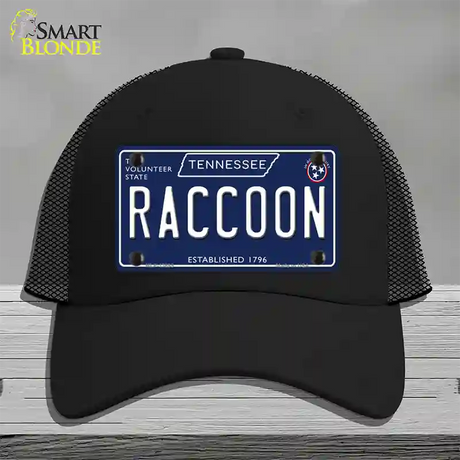 Raccoon Tennessee Blue Novelty License Plate Hat Tag Mesh / Black