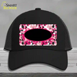 Pink Camo With Black Center Oval Novelty License Plate Hat Mesh / Black