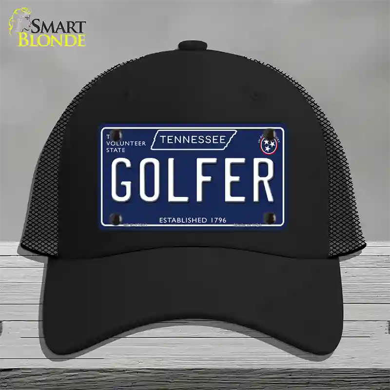 Golfer Tennessee Blue Novelty License Plate Hat Tag Mesh / Black