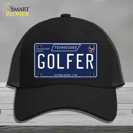 Golfer Tennessee Blue Novelty License Plate Hat Tag Mesh / Black