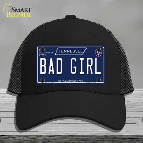 Bad Girl Tennessee Blue Novelty License Plate Hat Tag Mesh / Black