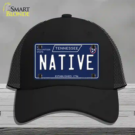 Native Tennessee Blue Novelty License Plate Hat Tag Mesh / Black