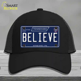 Believe Tennessee Blue Novelty License Plate Hat Tag Mesh / Black