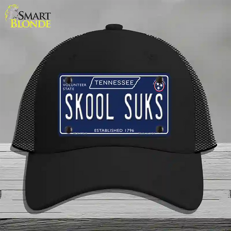 Skool Suks Tennessee Blue Novelty License Plate Hat Tag Mesh / Black