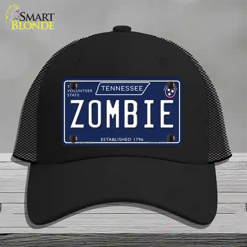 Zombie Tennessee Blue Novelty License Plate Hat Tag Mesh / Black