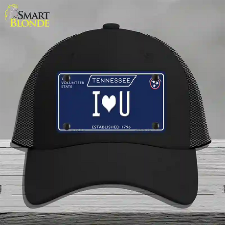 I Heart U Tennessee Blue Novelty License Plate Hat Tag Mesh / Black