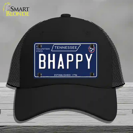 B Happy Tennessee Blue Novelty License Plate Hat Tag Mesh / Black