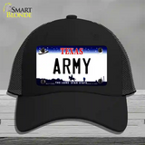 Texas Army Novelty License Plate Hat Tag Mesh / Black