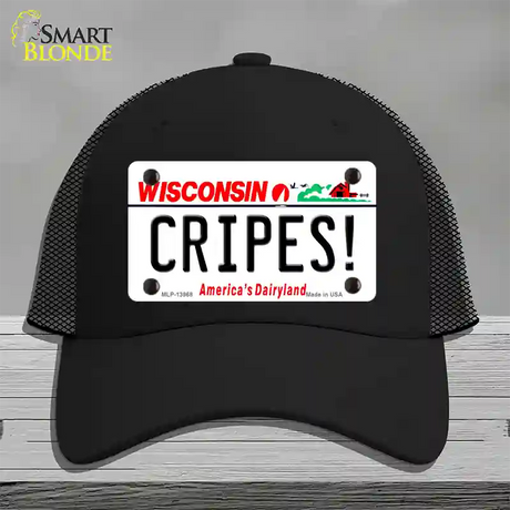 Cripes Wisconsin Novelty License Plate Hat Tag Mesh / Black