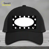 White Black Polka Dot Center Oval Novelty License Plate Hat Mesh / Black