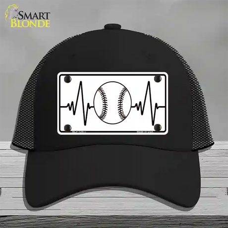 Baseball Heart Beat Novelty License Plate Hat Tag Mesh / Black