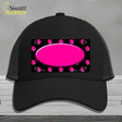 Pink Black Polka Dot Pink Center Oval Black Novelty License Plate Hat Mesh / Black