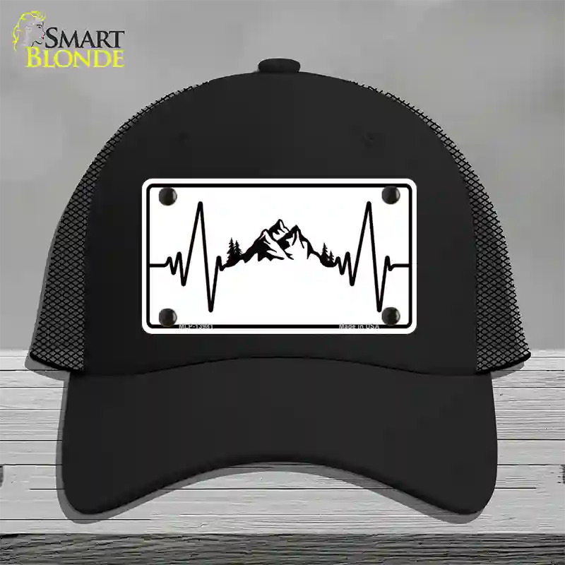 Mountains Heart Beat Novelty License Plate Hat Tag Mesh / Black