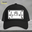 Paw Print Heart Beat Novelty License Plate Hat Tag Mesh / Black