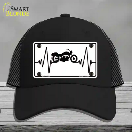 Motorcycle Heart Beat Novelty License Plate Hat Tag Mesh / Black