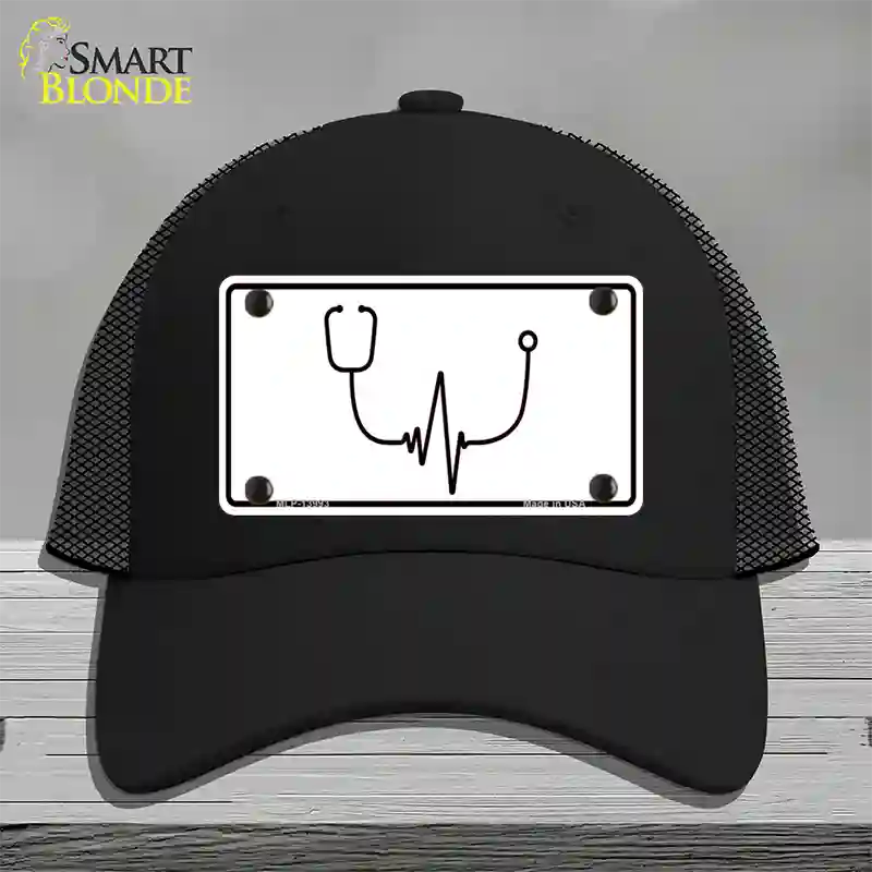 Stethoscope Heart Beat Novelty License Plate Hat Tag Mesh / Black