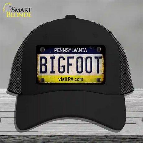 Bigfoot Pennsylvania Novelty License Plate Hat Tag Mesh / Black