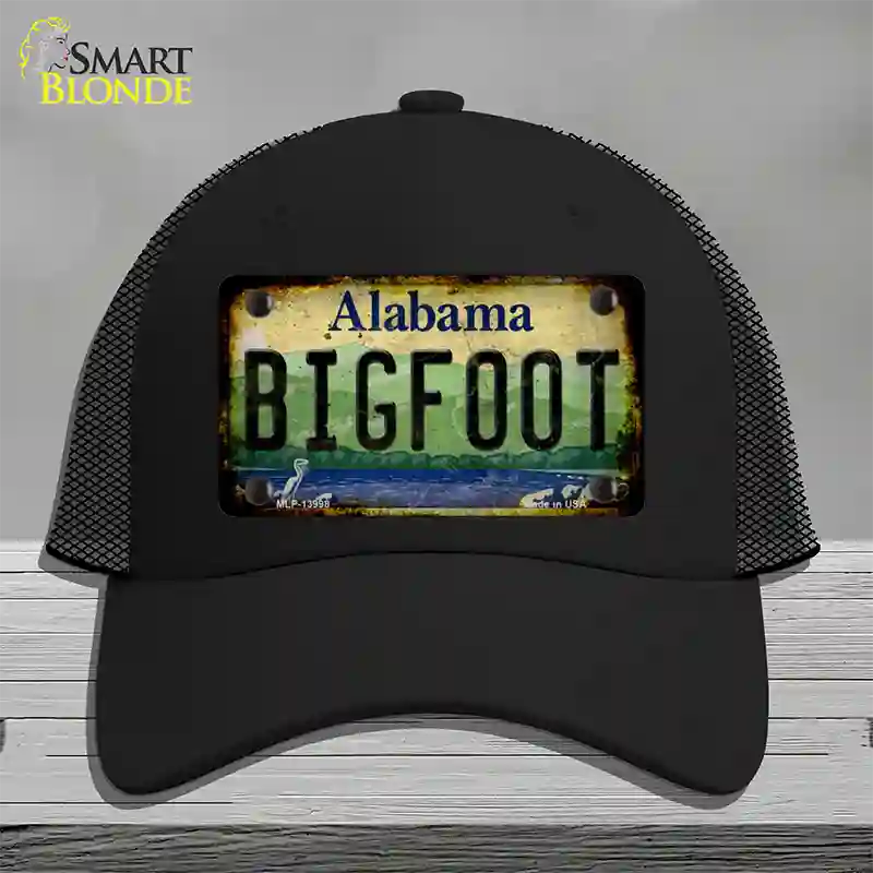 Bigfoot Alabama Novelty License Plate Hat Tag Mesh / Black