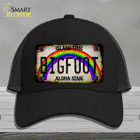 Bigfoot Hawaii Novelty License Plate Hat Tag Mesh / Black