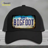 Bigfoot Iowa Novelty License Plate Hat Tag Mesh / Black