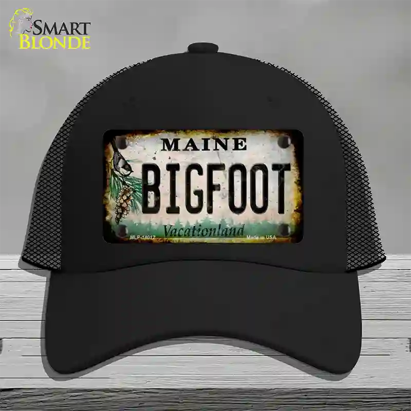 Bigfoot Maine Novelty License Plate Hat Tag Mesh / Black