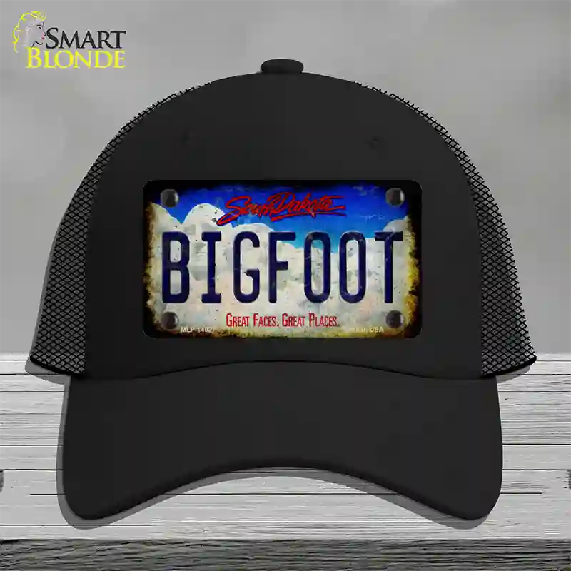 Bigfoot South Dakota Novelty License Plate Hat Tag Mesh / Black