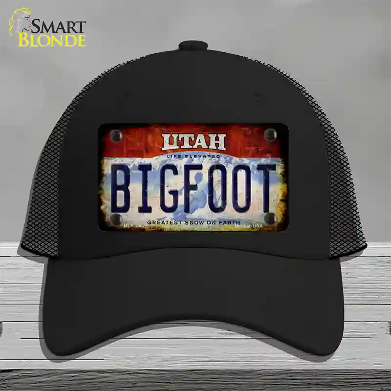 Bigfoot Utah Novelty License Plate Hat Tag Mesh / Black