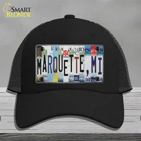 Marquette MI Strip Art Novelty License Plate Hat Tag Mesh / Black