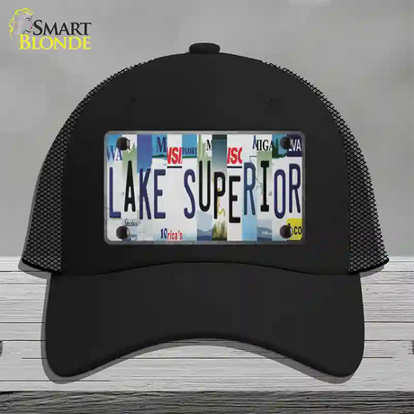 Lake Superior Strip Art Novelty License Plate Hat Tag Mesh / Black