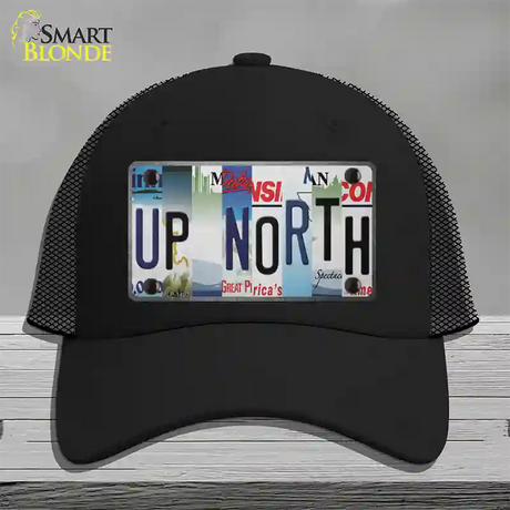 Up North Strip Art Novelty License Plate Hat Tag Mesh / Black