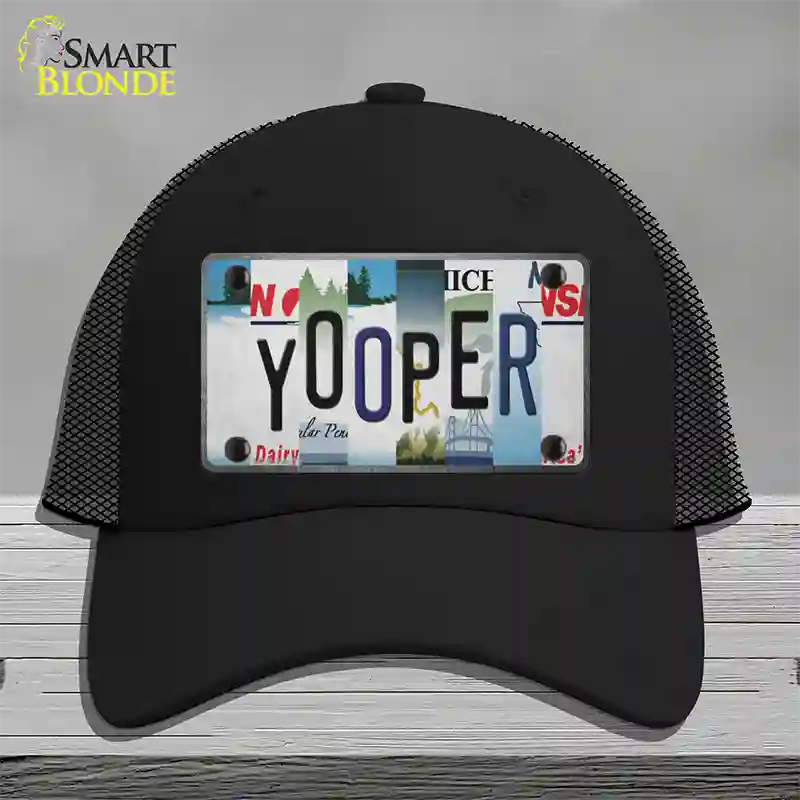 Yooper Strip Art Novelty License Plate Hat Tag Mesh / Black