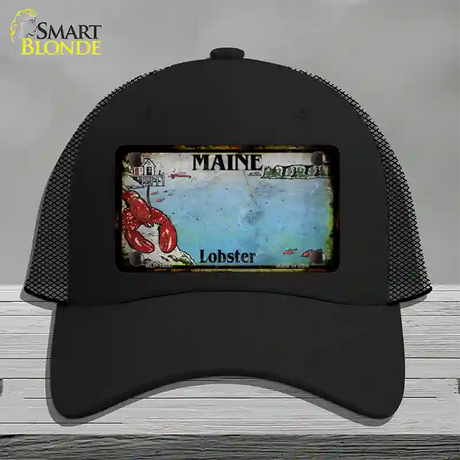 Maine Lobster Blank Rusty Novelty License Plate Hat Mesh / Black