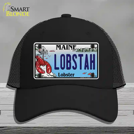 Lobstah Maine Lobster Novelty License Plate Hat Mesh / Black