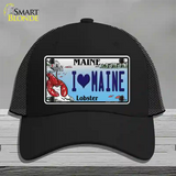 I Heart Maine Lobster Novelty License Plate Hat Mesh / Black