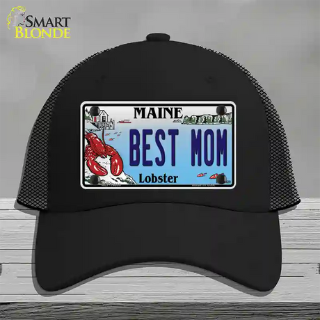 Best Mom Maine Lobster Novelty License Plate Hat Mesh / Black