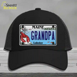 Grandpa Maine Lobster Novelty License Plate Hat Mesh / Black