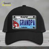 Grandpa Maine Lobster Novelty License Plate Hat Mesh / Black