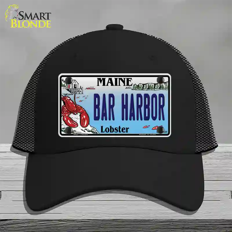 Bar Harbor Maine Lobster Novelty License Plate Hat Mesh / Black