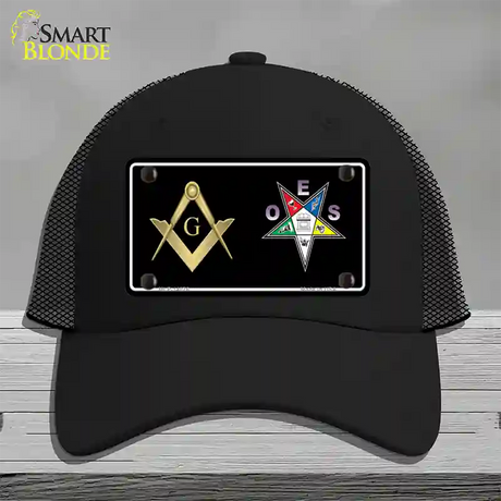 Free Mason OES Novelty License Plate Hat Mesh / Black