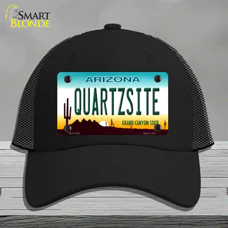 Quartzsite Arizona State Background Novelty License Plate Hat Mesh / Black