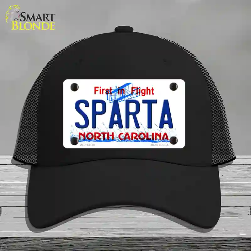 Sparta North Carolina Novelty License Plate Hat Mesh / Black