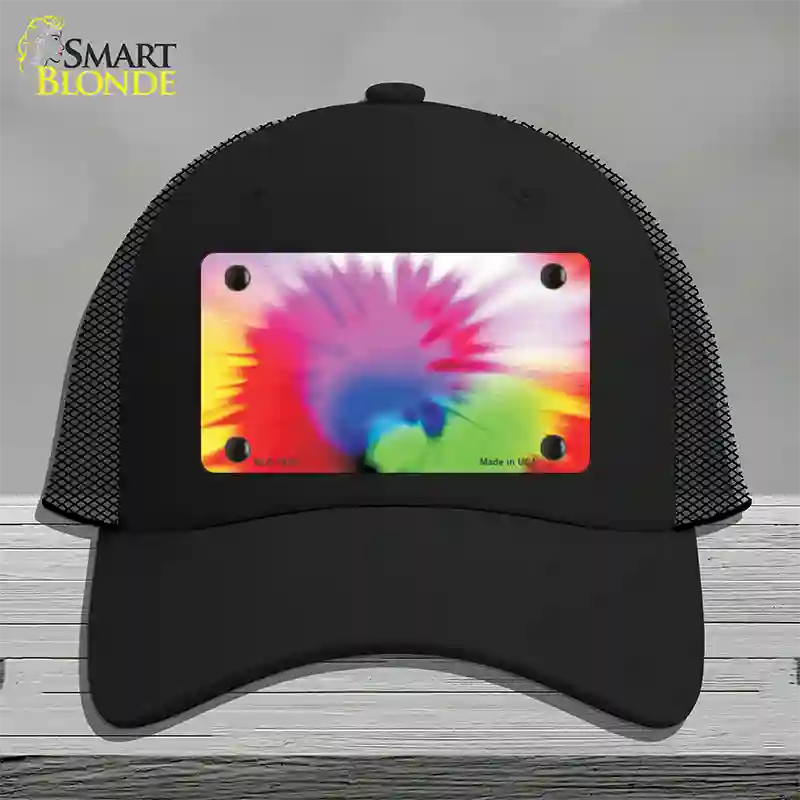 Pink Tie-Dye Novelty License Plate Hat Mesh / Black