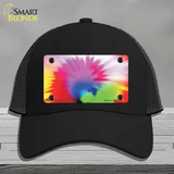 Pink Tie-Dye Novelty License Plate Hat Mesh / Black