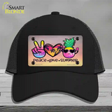 Peace Love Summer Novelty License Plate Hat Mesh / Black