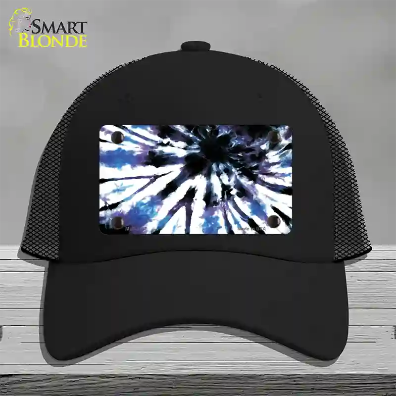 Purple Blue Tie-Dye Novelty License Plate Hat Mesh / Black