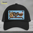 Peace Love Cocoa Novelty License Plate Hat Mesh / Black