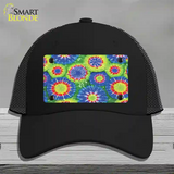 Blue Green Tie-Dye Novelty License Plate Hat Mesh / Black